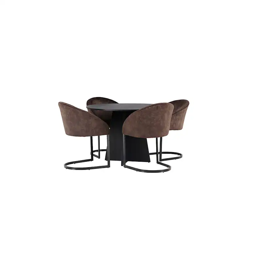 Matgrupp Venture Home Bootcut Ø110 cm med 4 st Evening stolar