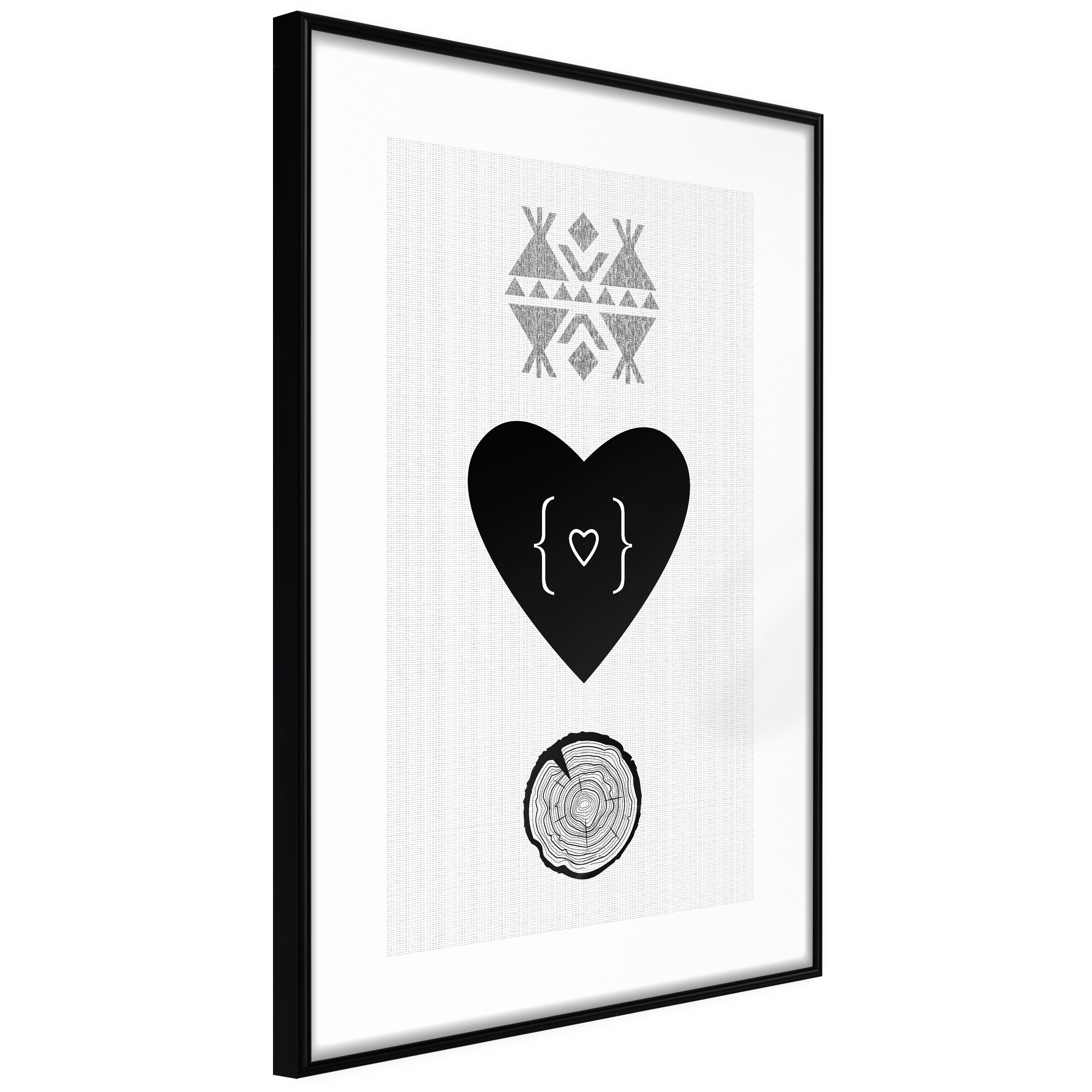 Poster Artgeist Affisch Heart and Tree Trunk