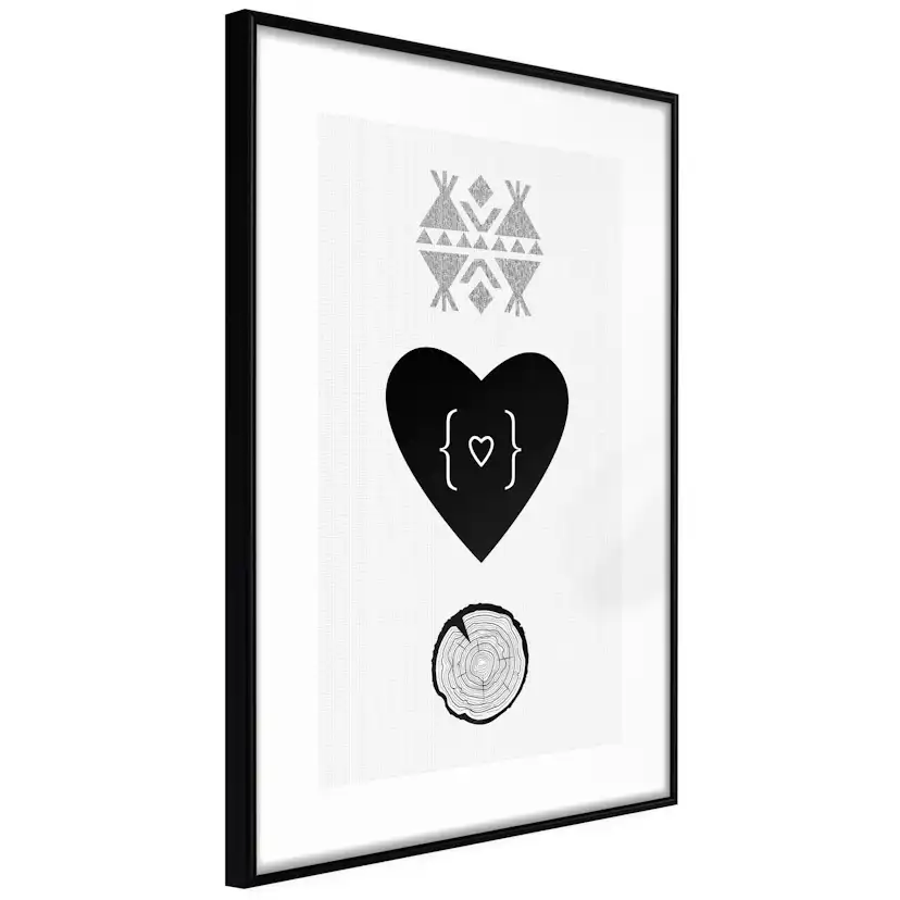 Poster Artgeist Affisch Heart and Tree Trunk
