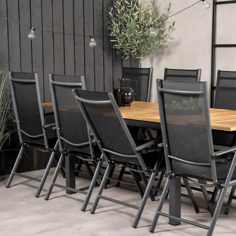 Matgrupp Venture Home Perla 160/240 med 8 Bront Positionsstolar