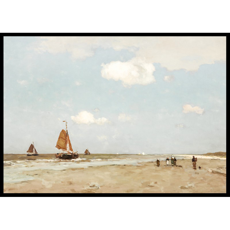 Poster Gallerix Beach Scene By Jan Hendrik Weissenbruch