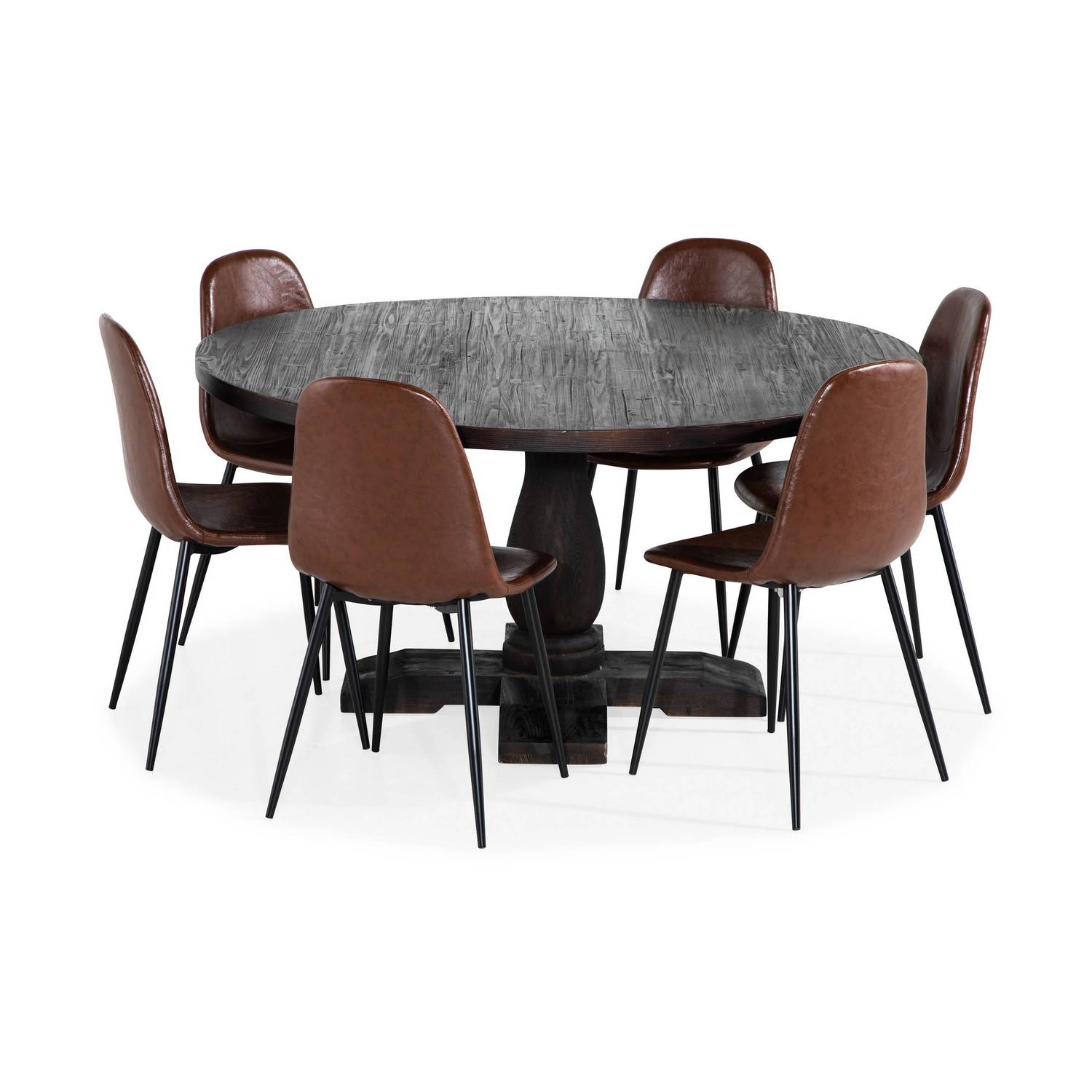 Matgrupp Bloomington Dijon Runt Matbord 150 cm med 6 Nibe Matstol