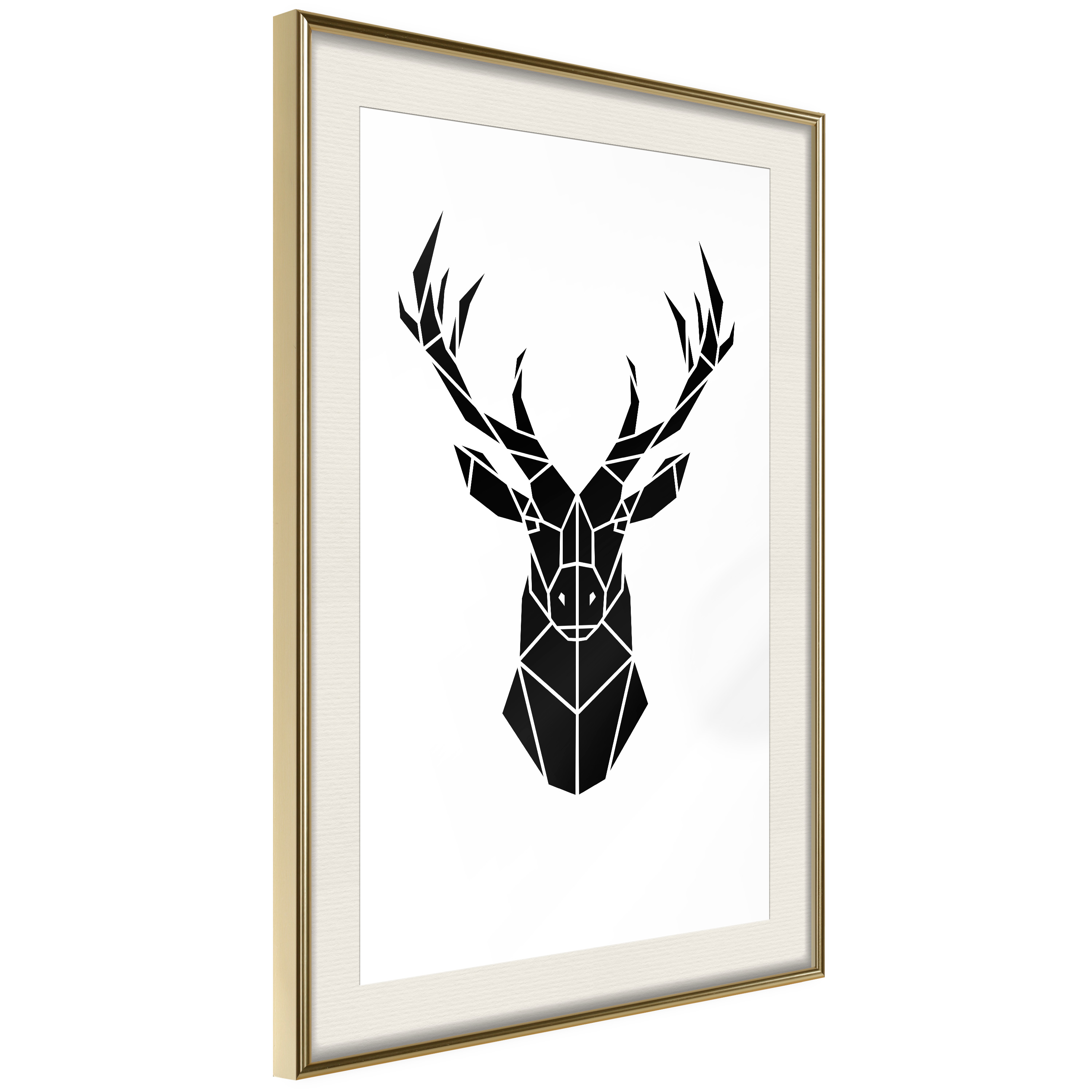 Affisch - Harmonious Deer [Poster] 20x30 Guld ram med passepartout, 20x30 cm