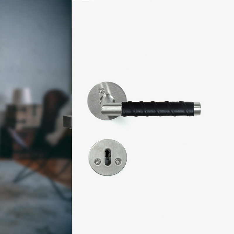 Dörrhandtag Beslag Design Kastrup 04 Läderlindat