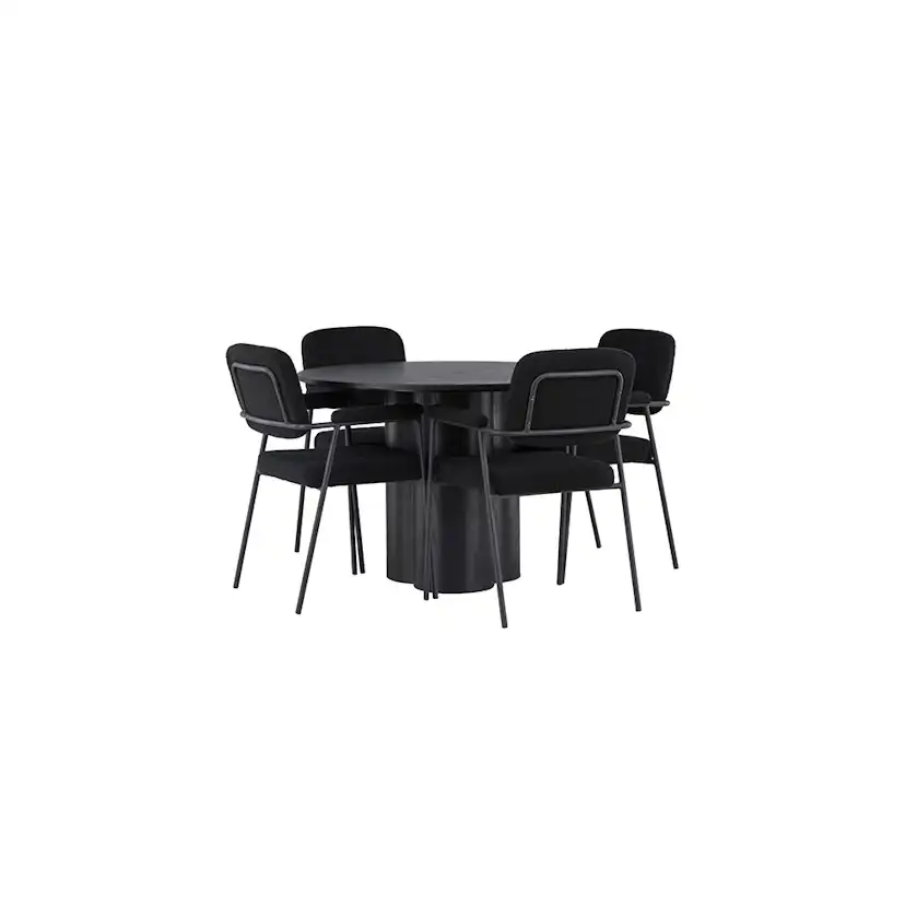 Matgrupp Venture Home Olivia Ø110 cm med 4 st Yesterday stolar