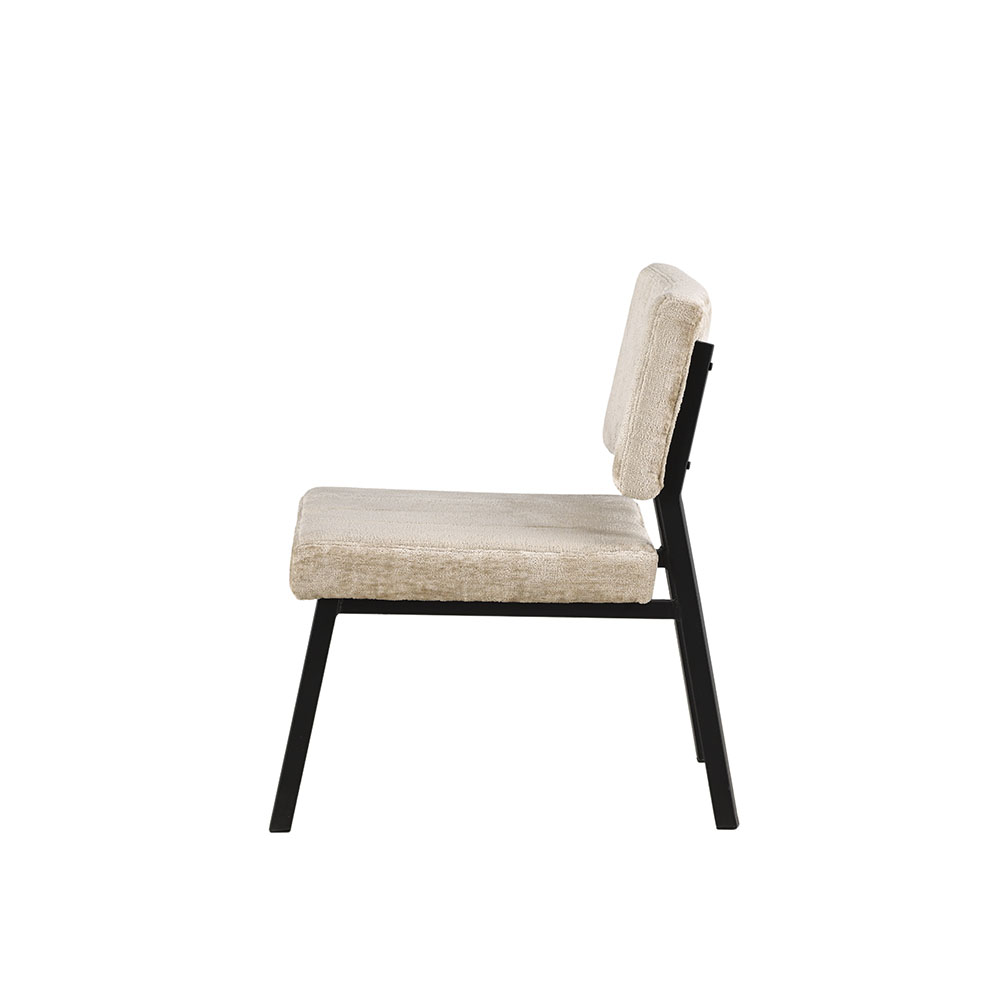 Monett Single Sofa - Black / Beige Velvet Beige