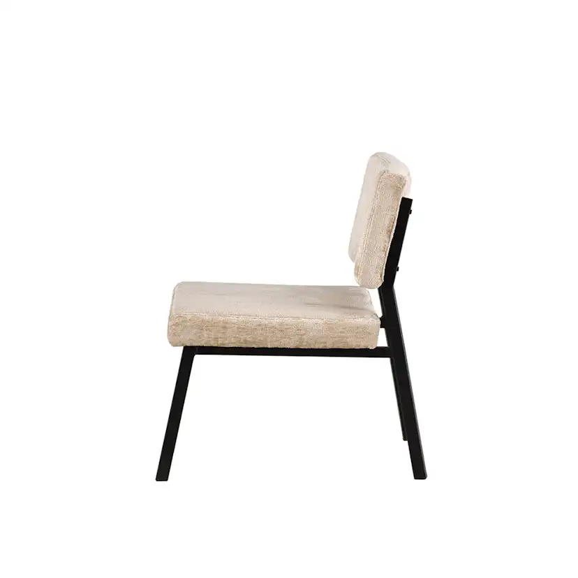 Monett Single Sofa - Black / Beige Velvet Beige