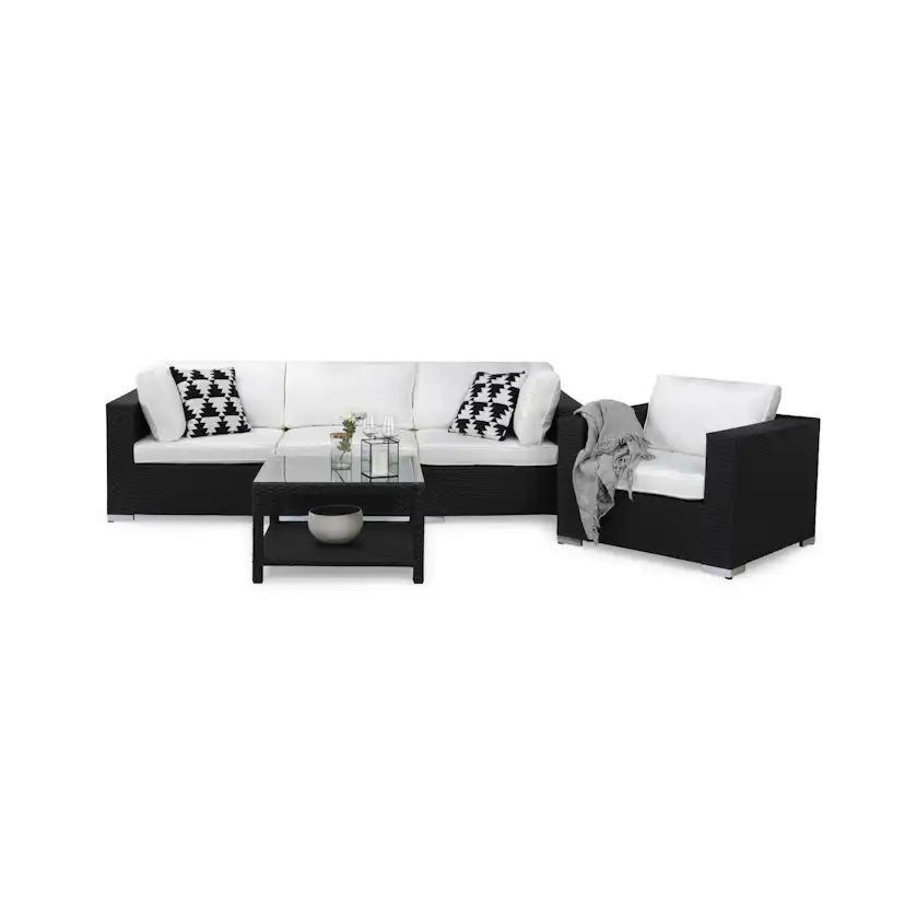 Loungegrupp Comfort Garden Bahamas 4-sits med Fåtölj och Bord 75x75