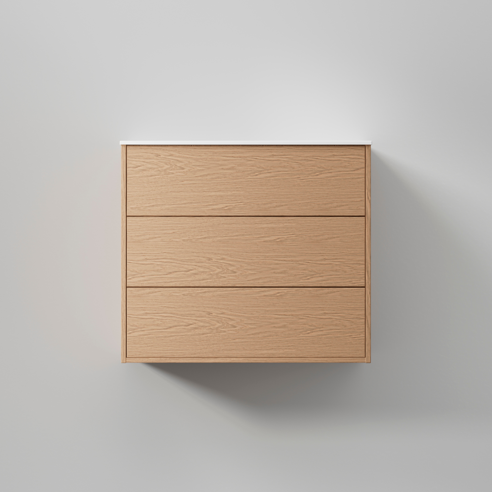 Kommod Terra Solid 80, Natural Oak, 3 Lådor Färg: Natural Oak, Bredd: 800 mm