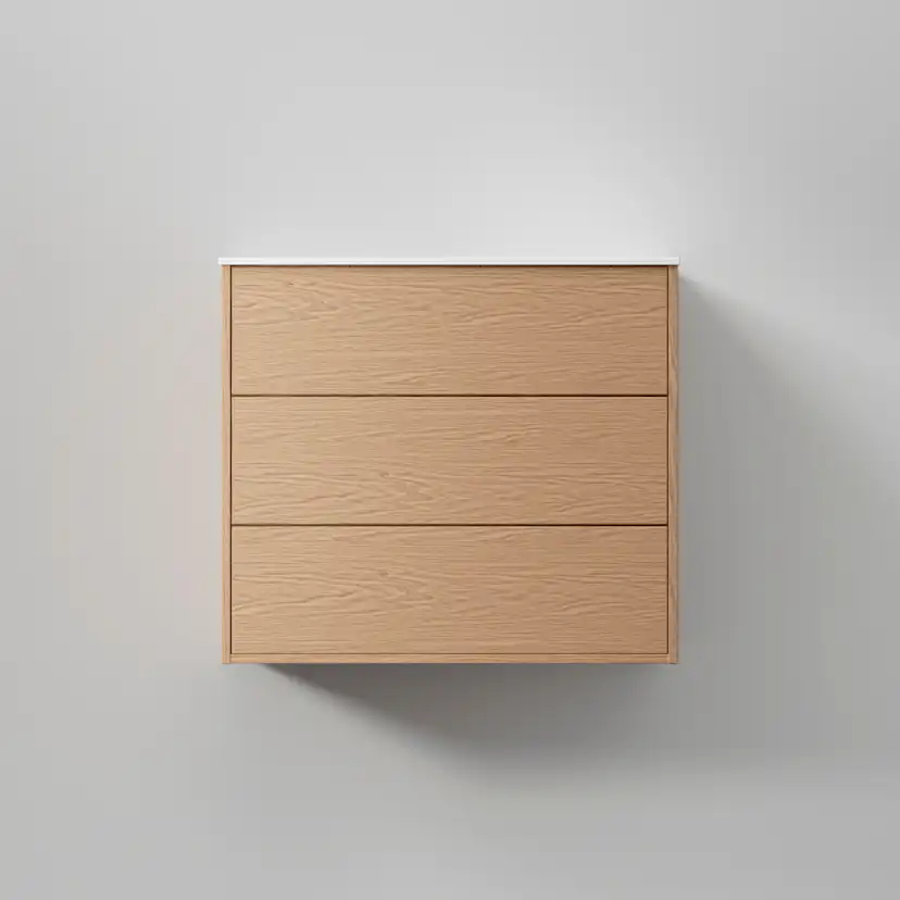 Kommod Terra Solid 80, Natural Oak, 3 Lådor Färg: Natural Oak, Bredd: 800 mm