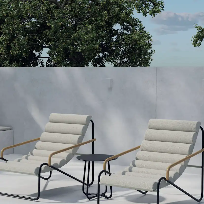 Ithaka Lounge Set - Black / Beige Stomme: Svart