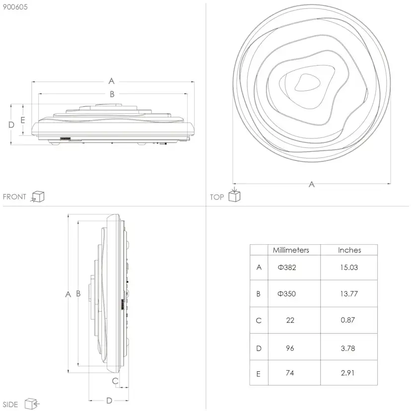 LED-CCT-DL Ø380 WEISS 'BATTISTONA' 380 mm