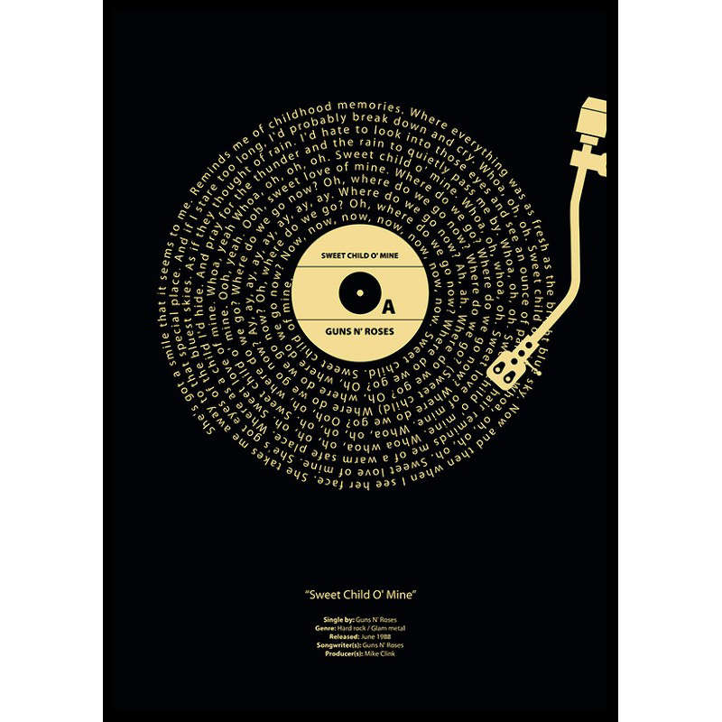 Poster Gallerix Sweet Child O Mine Vinyl By Guns N Roses
