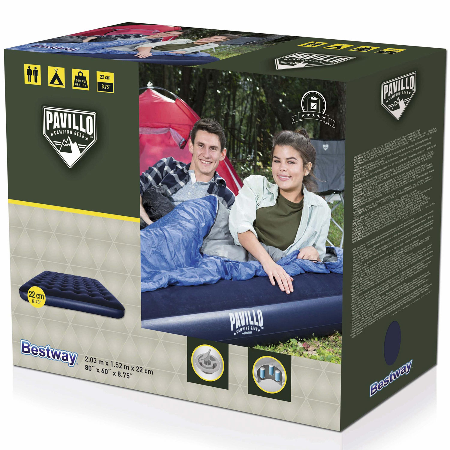 Luftmadrass Bestway Pavillo 203 x 152 x 22 cm