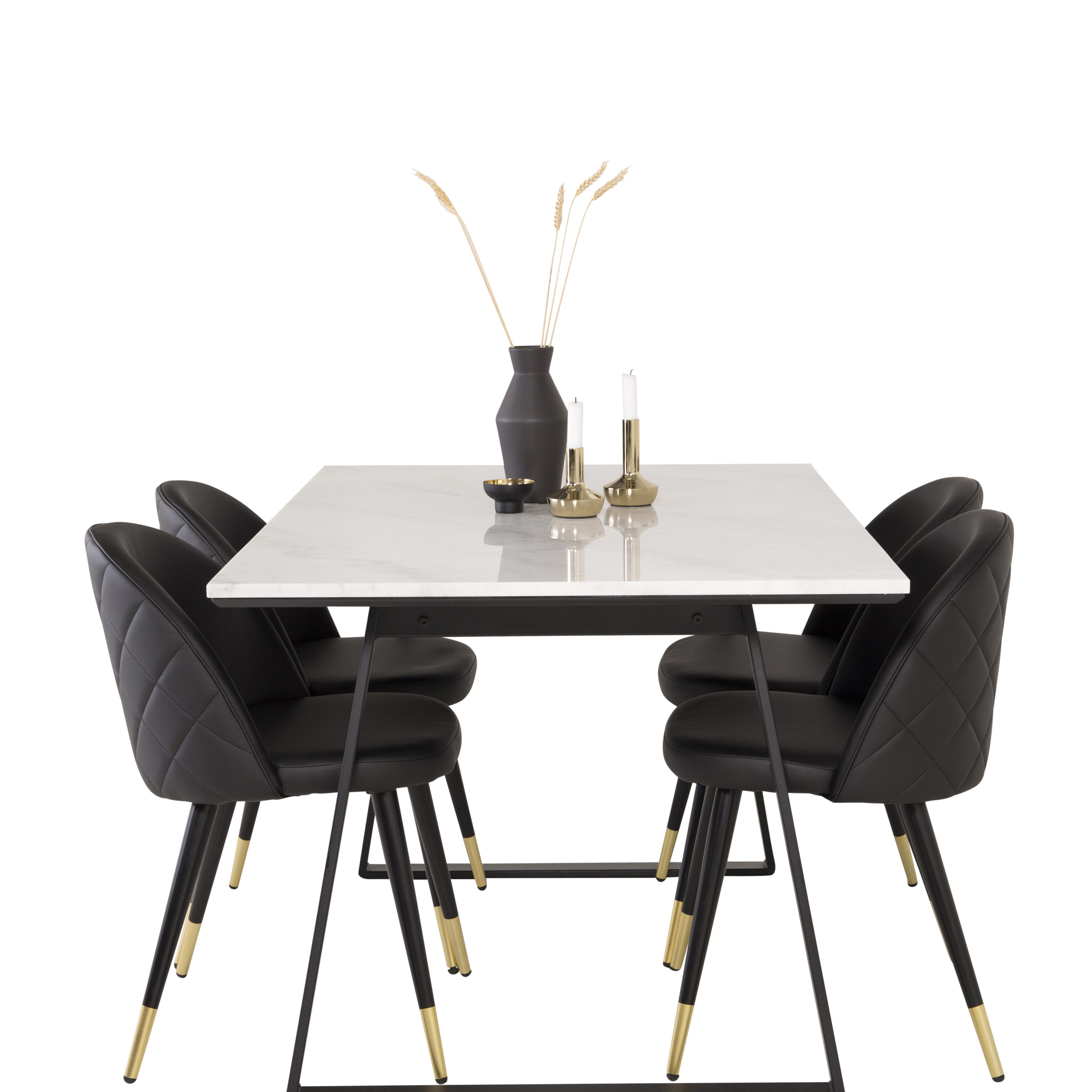 Matgrupp Venture Home Estelle 140 med 4 Valentina Stolar Läder