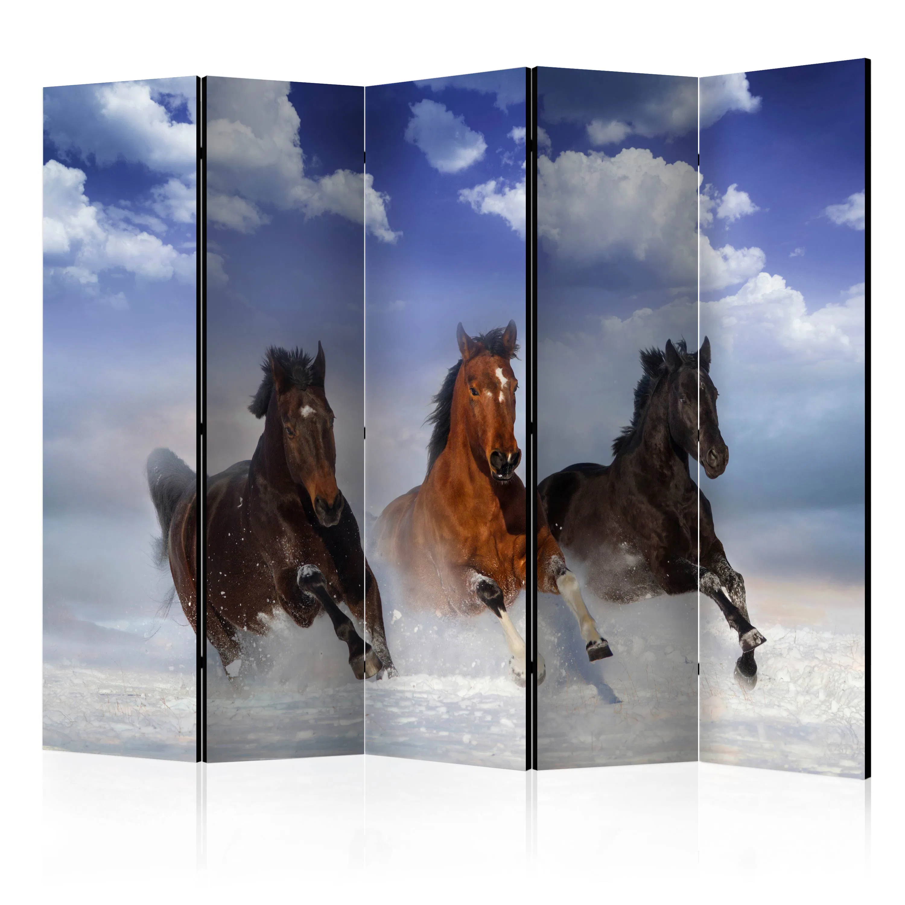 Rumsavdelare Skärmvägg Arkiio Horses in the Snow II 225x172 cm