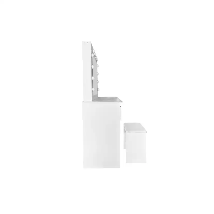 Sminkbord Scandinavian Choice Glow Komplett set med Spegel och Pall, LED-Belysning 94 cm