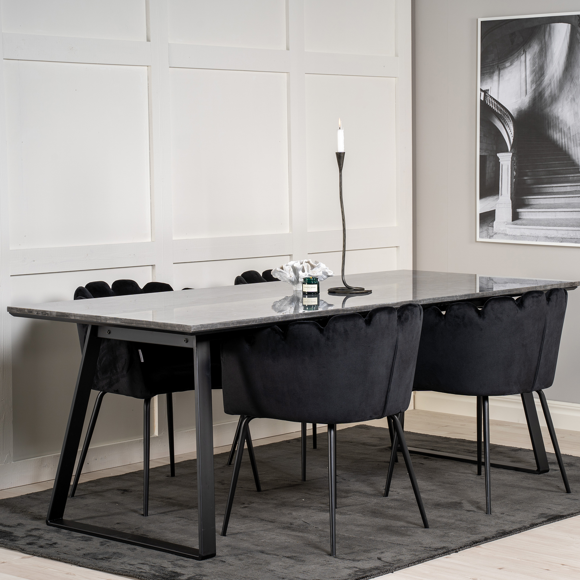 Matgrupp Venture Home Estelle med 4 Limhamn Rektangulär Stolar