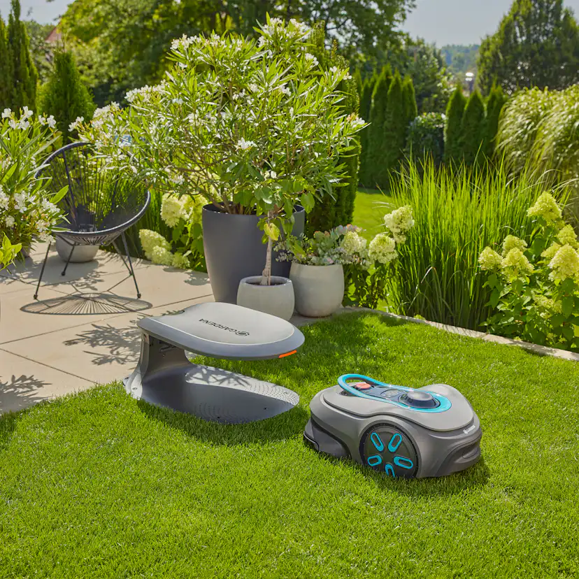 Robotgräsklippare Gardena Smart Sileno Free 800 Utan Slinga Paket Med Robothus