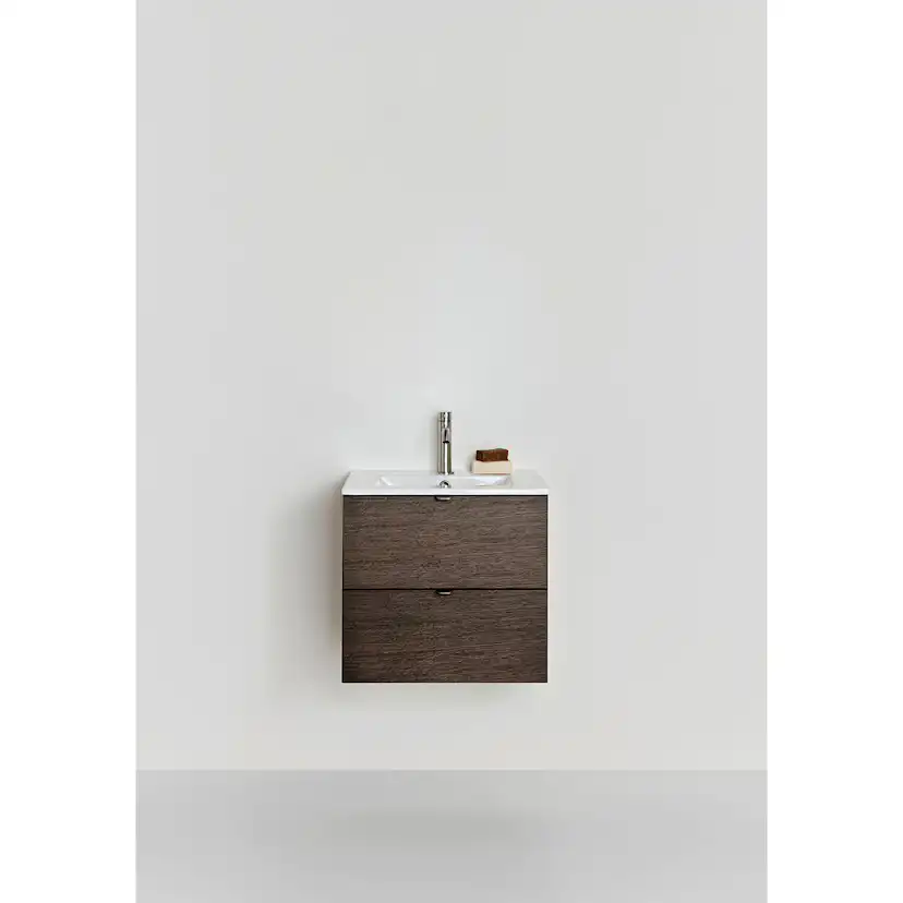 Tvättställsskåp Hafa Go 2 Lådor med Tvättställ Mörk Ek