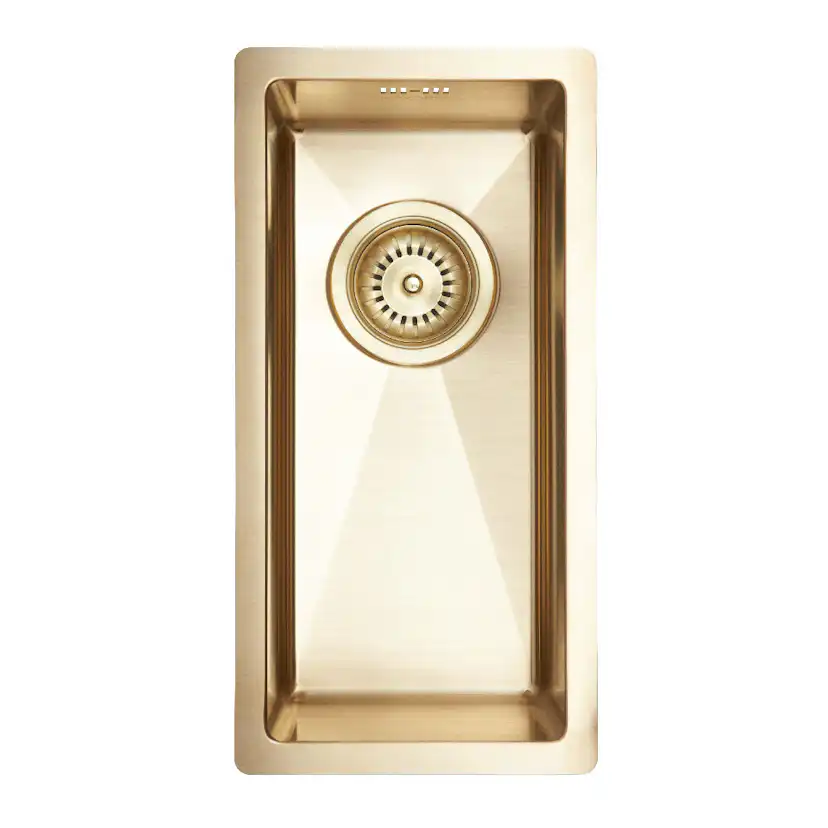 Lavabo Kubus 180 Soft køkkenvask, massiv messing Färg: Massiv Mässing, Yta: Borstad