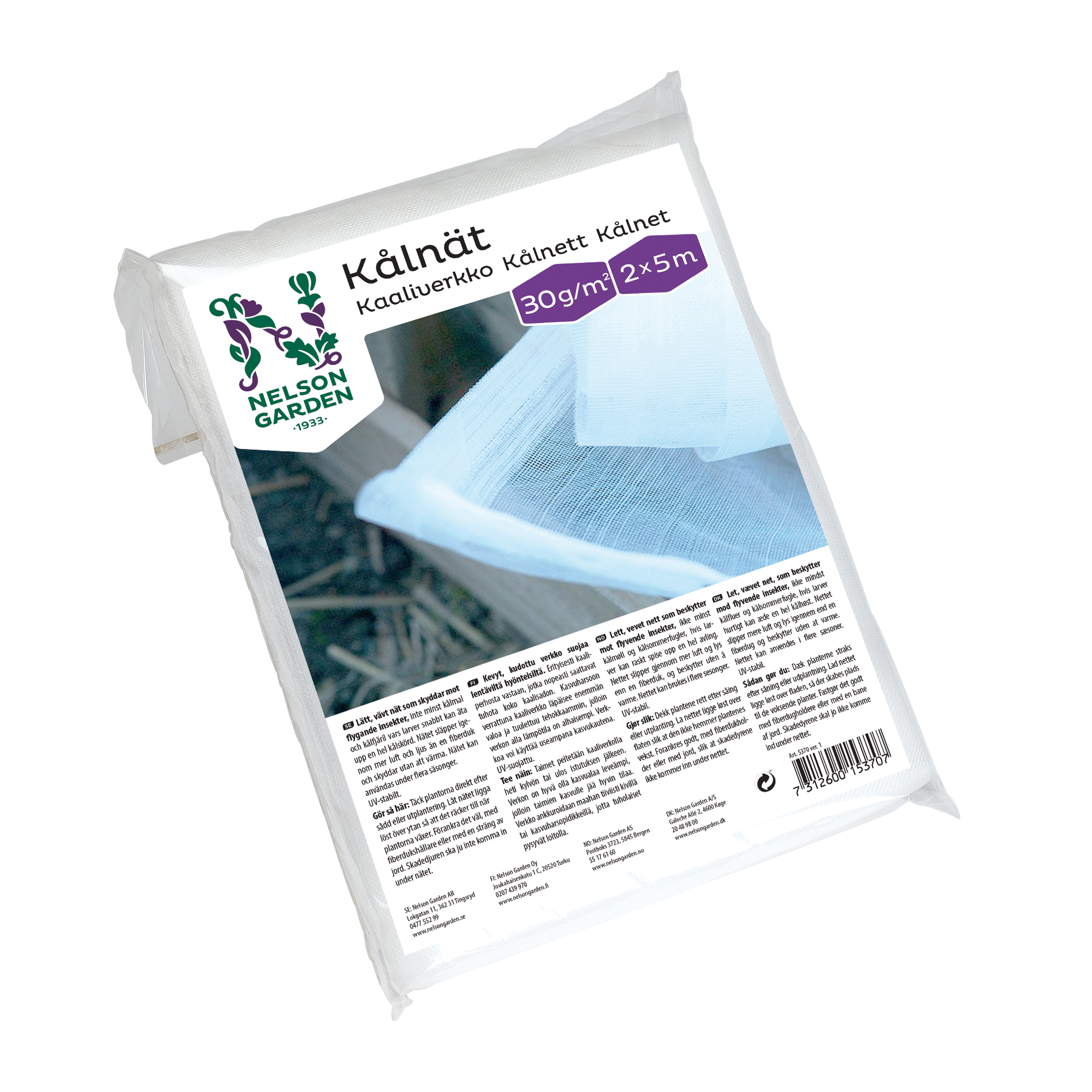 Kålnät Nelson Garden Trädgårdsnät Vit 2x5 m, Skydd mot Insekter