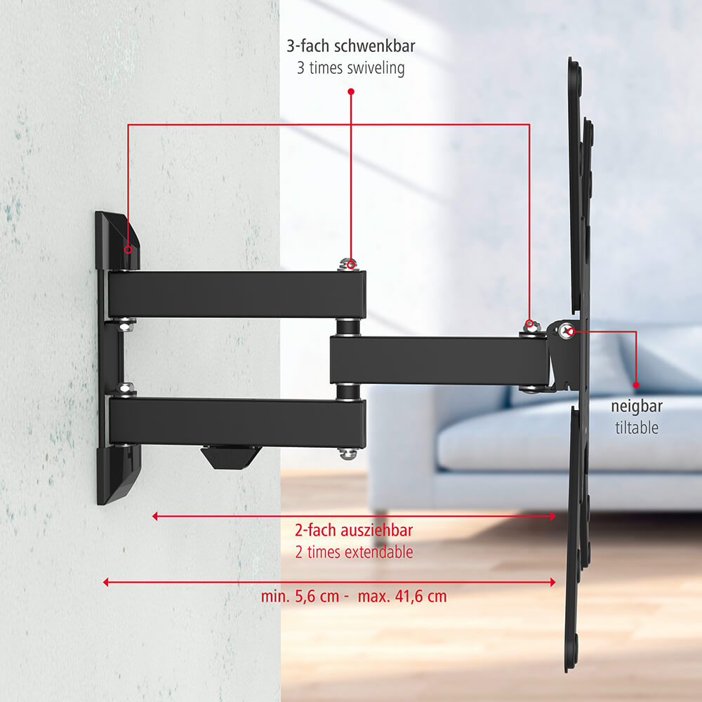TV-väggfäste Hama Full Motion VESA upp till 400x400 65 tum