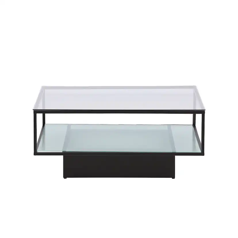 Soffbord furniture/fashion Maglehem Svart Vardagsrumsbord i Glas/Stål 90x90cm