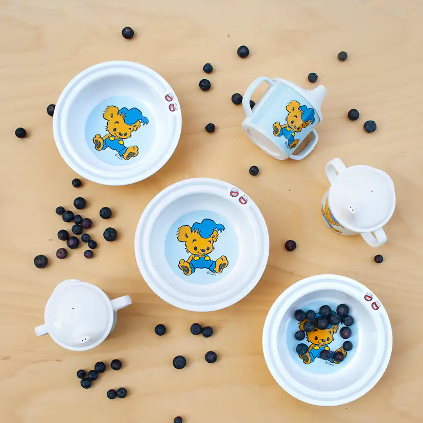 Barntallrik Rätt Start Bamse Sugs Vit/blå