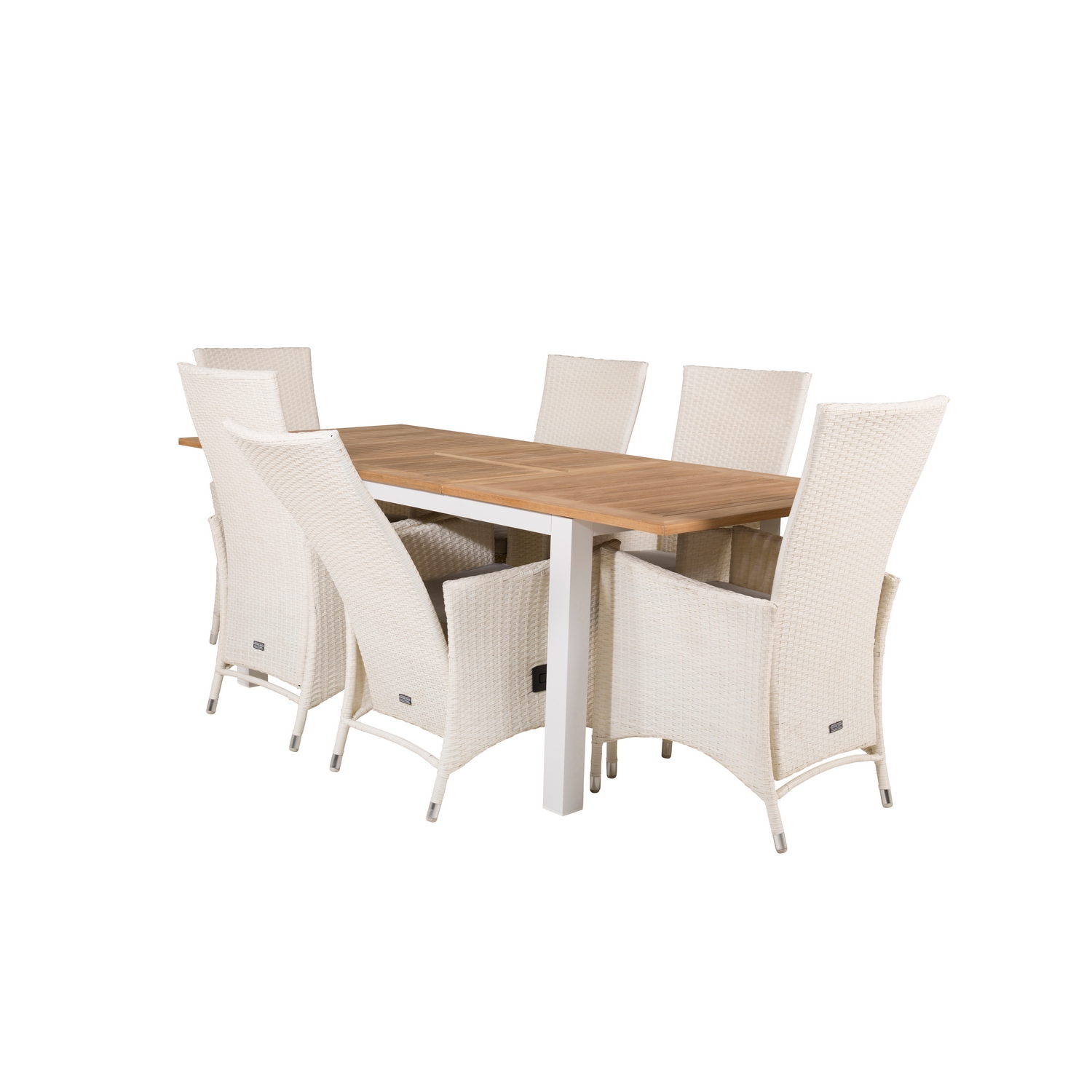 Panama Dining Table 152/210*90 - White Alu / Teak+Padova Arm Blanka Ben