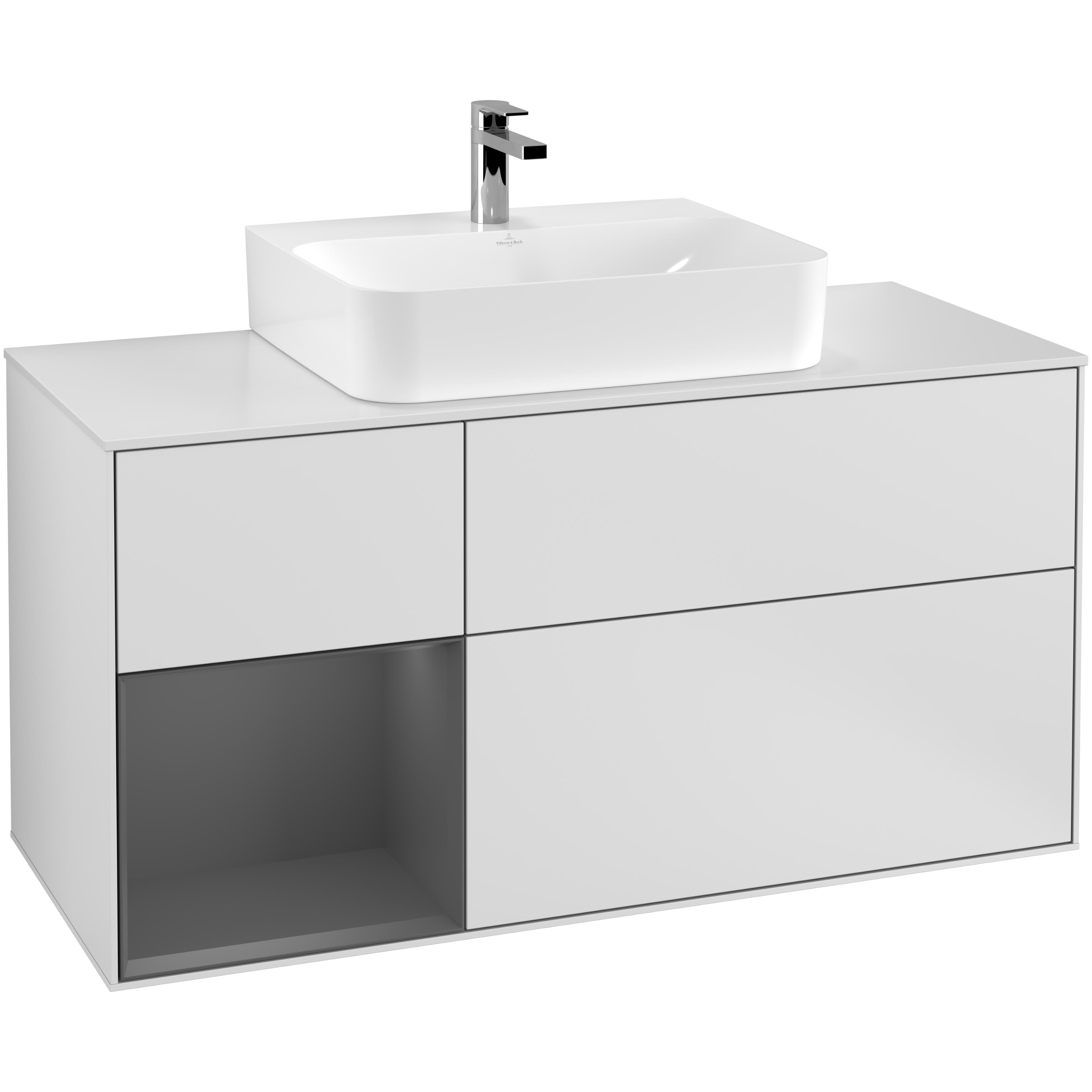Tvättställsskåp Villeroy & Boch Finion med 3 Lådor Hylla och Bänkskiva för Centrerat Tvättställ