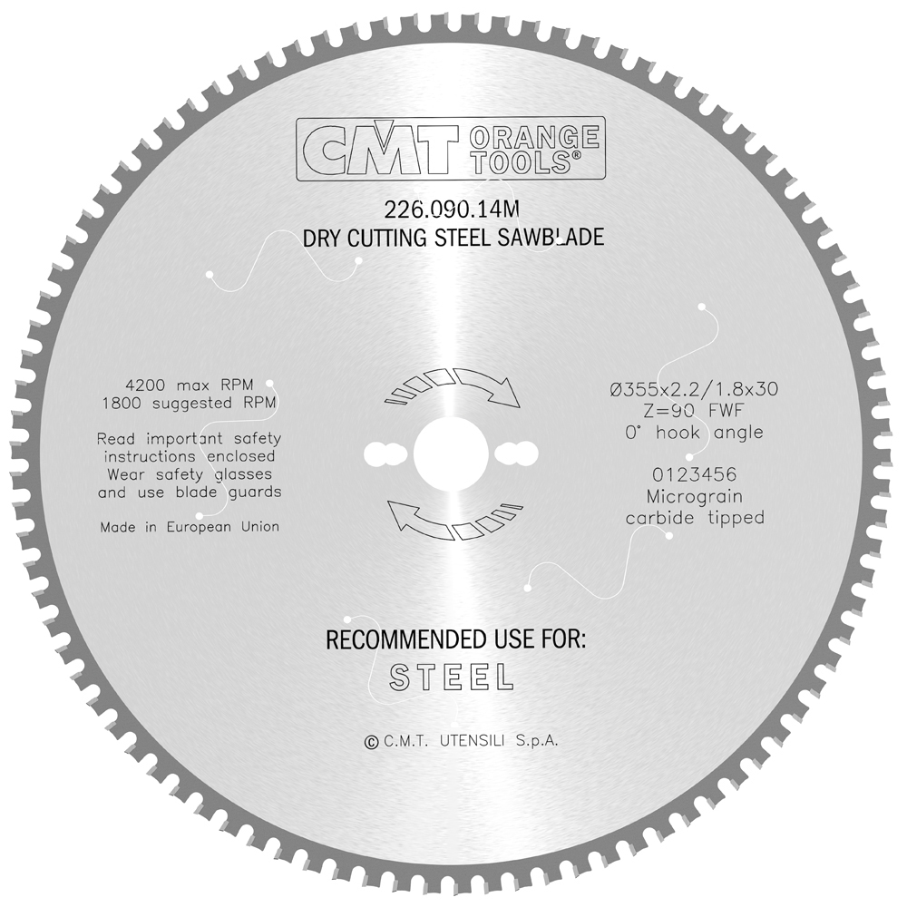 Sågklinga CMT Orange Tools Dry Cut Metall 226.047.09M