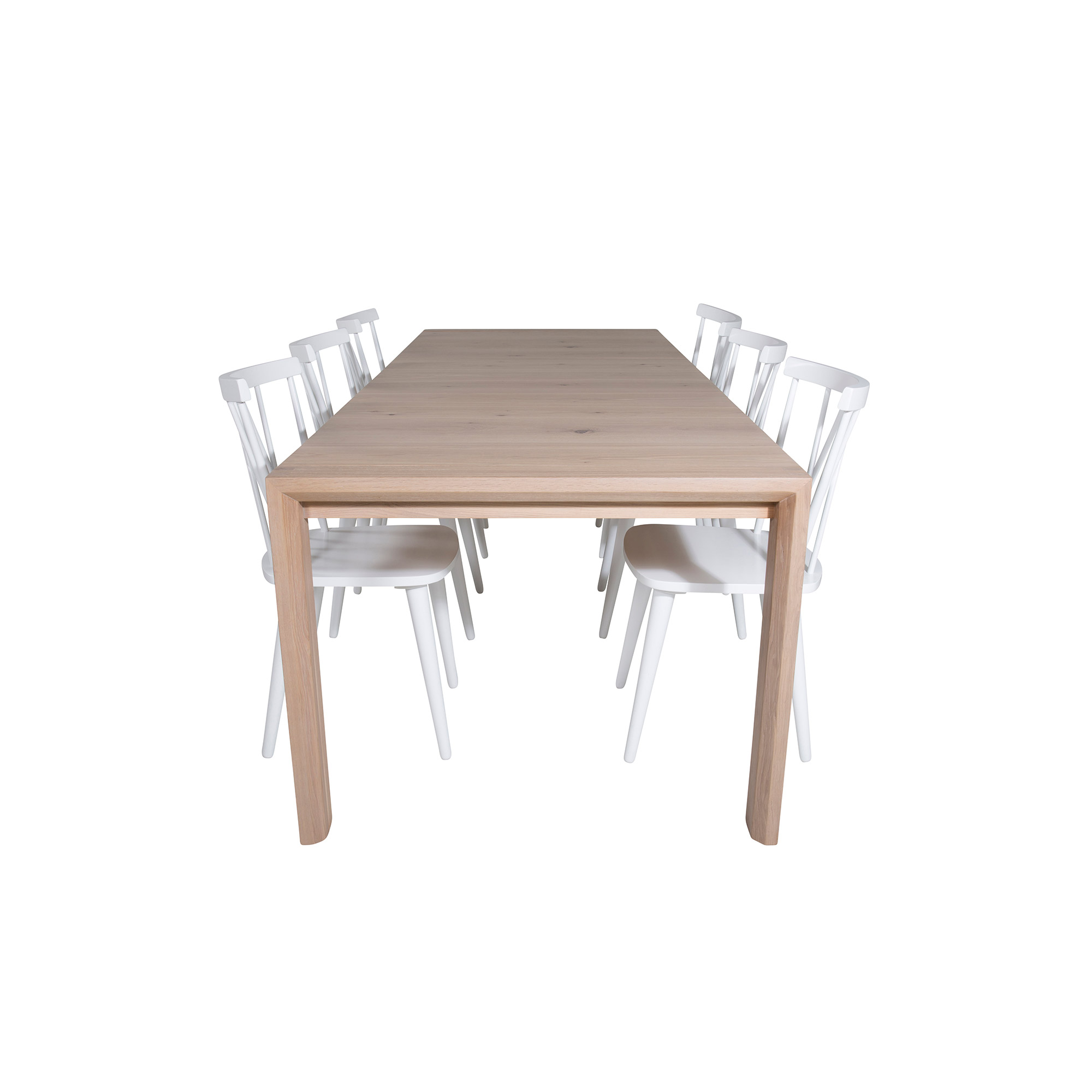 Slider Extention Table+Mariannelund Windsor Chair - White_6 Vit