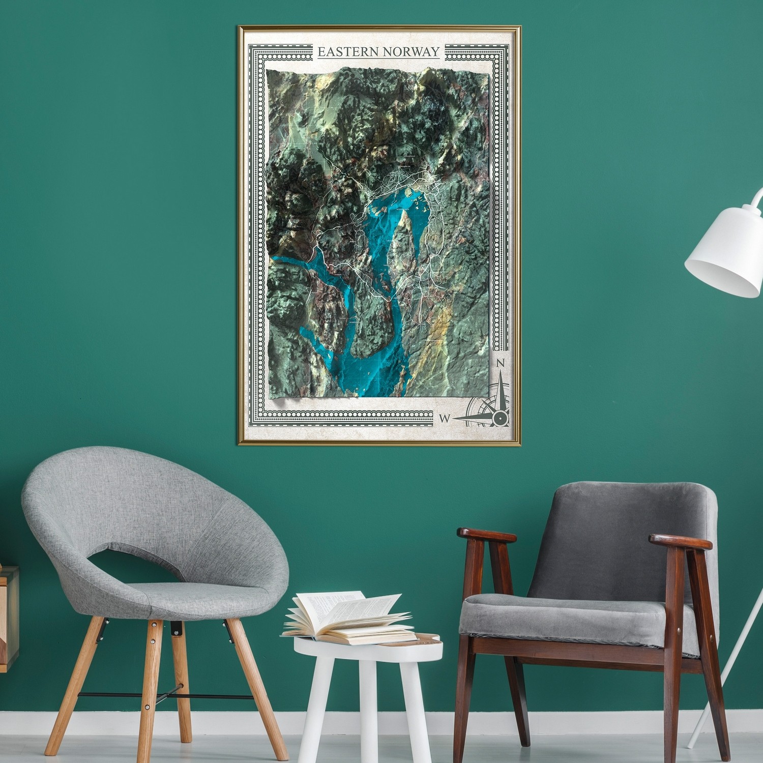Poster Artgeist Affisch Isometric Map Eastern Norway