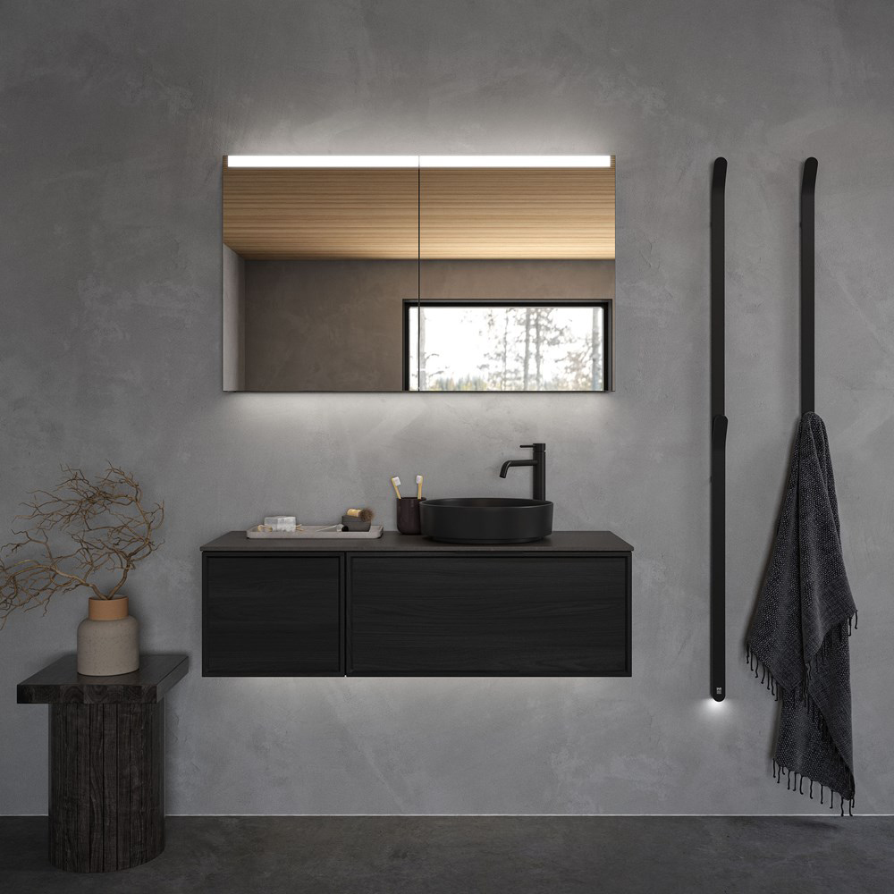 Spegelskåp STAGE 120,Premium White, 2 Luckor Bredd: 1200 mm, Premium White, Dubbla luckor