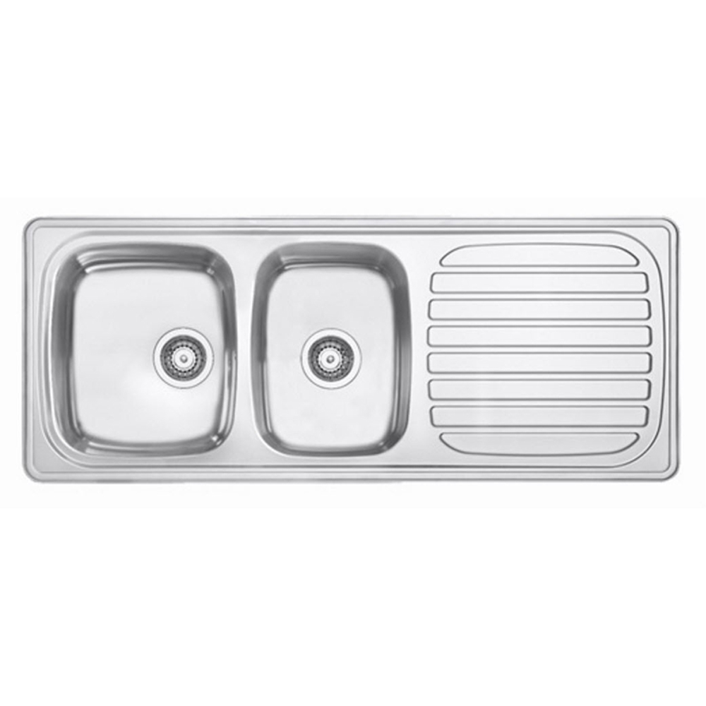 Infälld Diskbänk Contura Steel Harmony H 1200K Rostfri Vändbar Dubbel Diskho