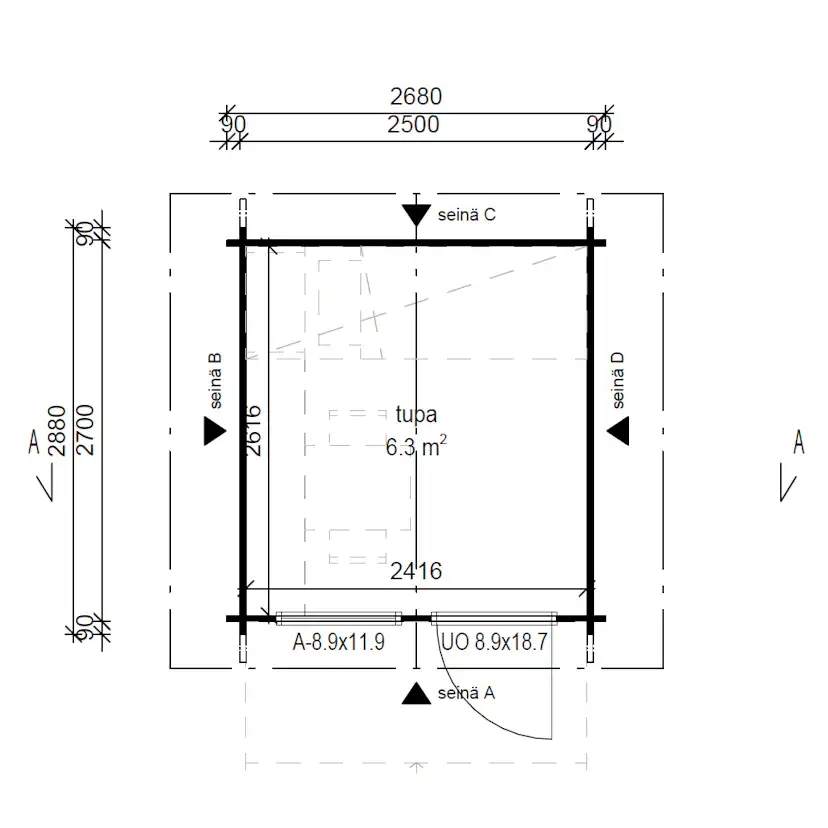 Friggebod LP Garden V-S (7m2)