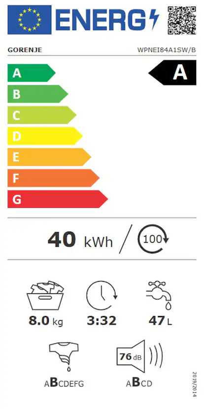 Tvätt- och Torkpaket Gorenje WPNEI84A1SWB + DNE82BGN