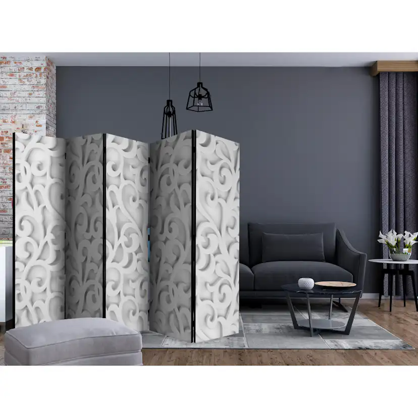 Rumsavdelare Skärmvägg Arkiio White Ornament II 225x172 cm