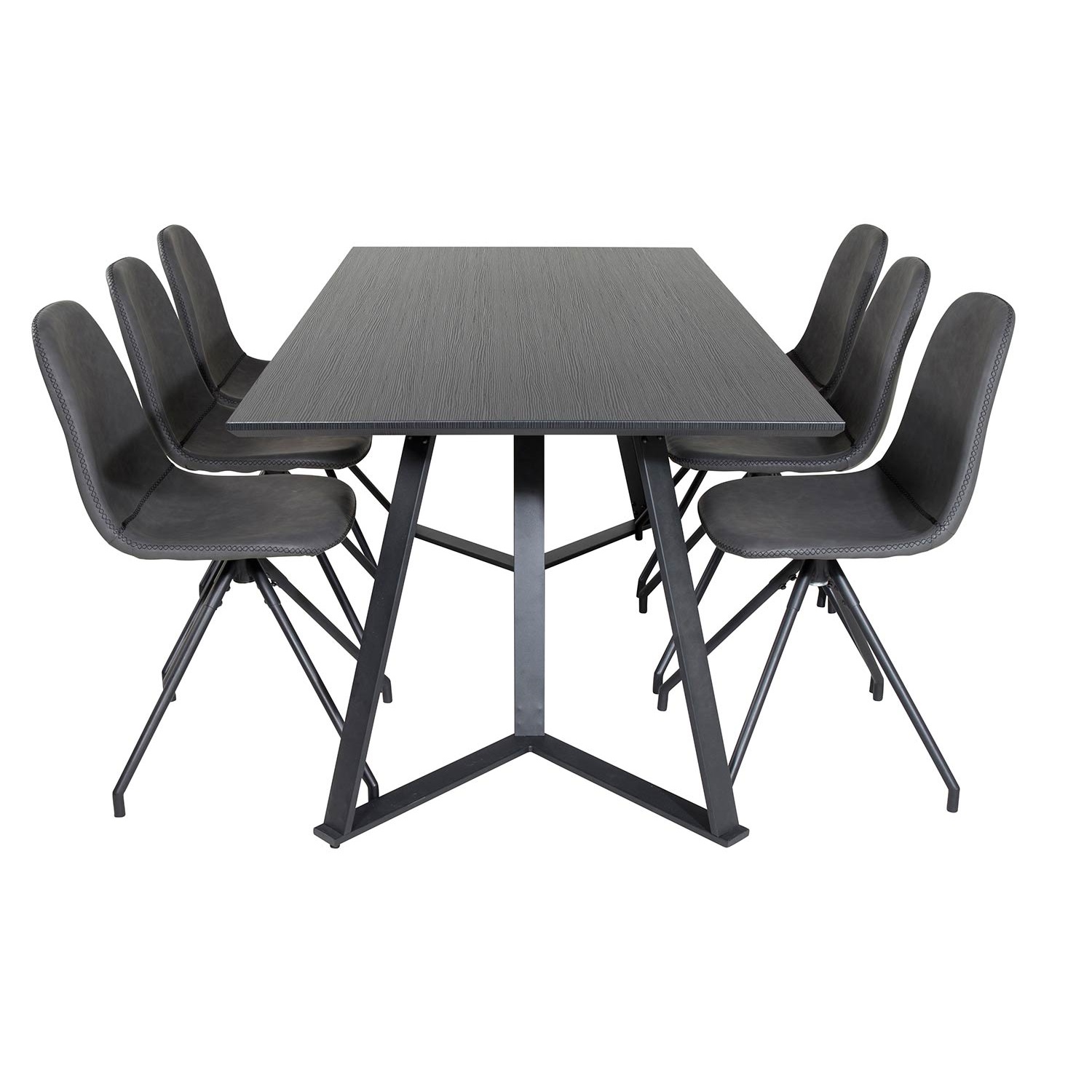 Matgrupp Venture Home Madde med 6 Pobbie Stolar Konstläder