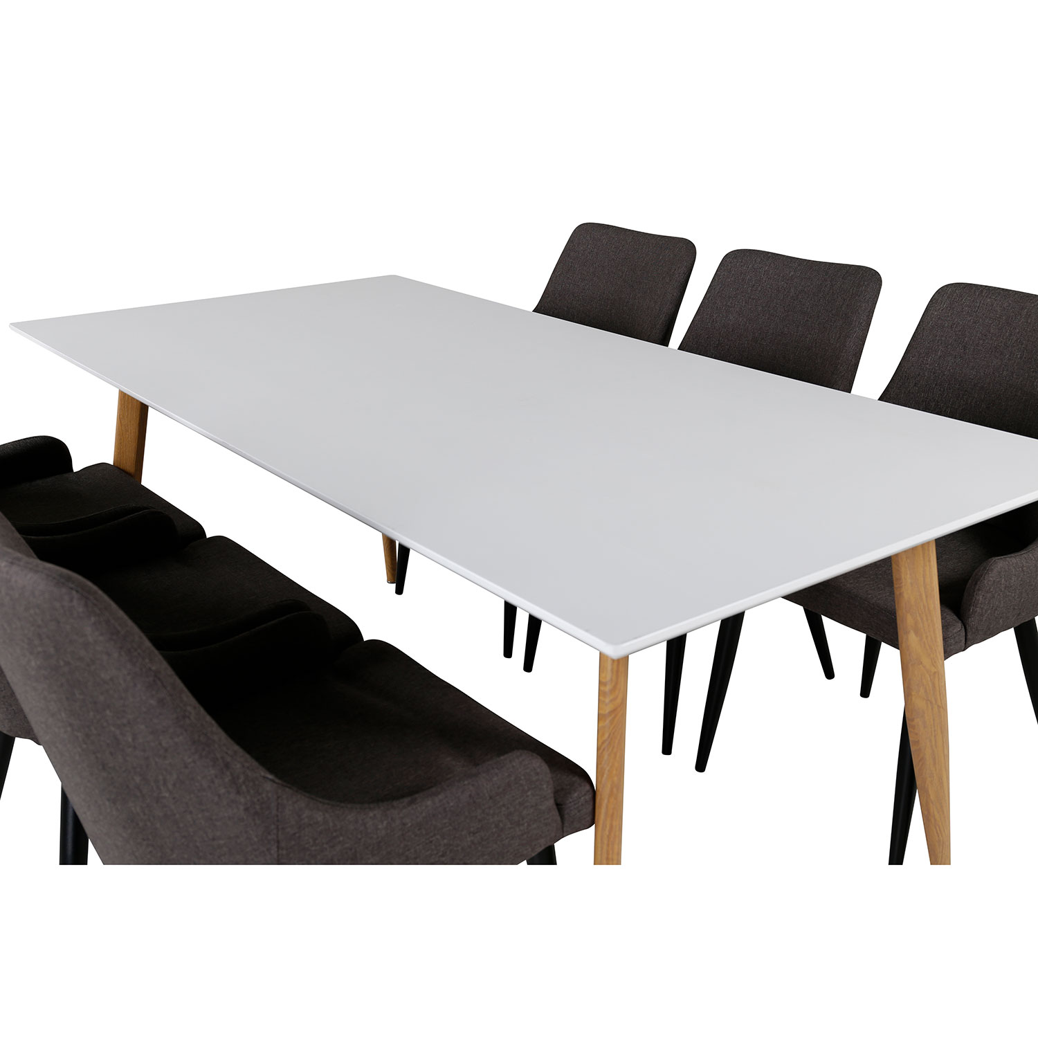 Matgrupp Venture Home Polar med 6 Plaza stolar Mörkgrå