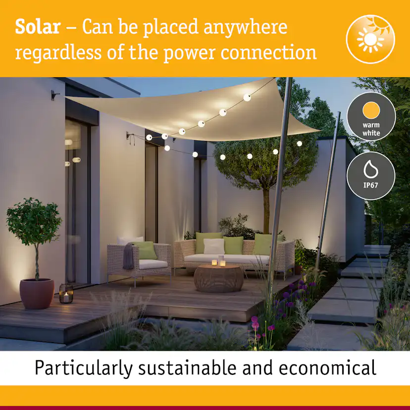 Solcellsljusslinga LED Paulmann Sagoljus Taina IP67 Grundläggande set