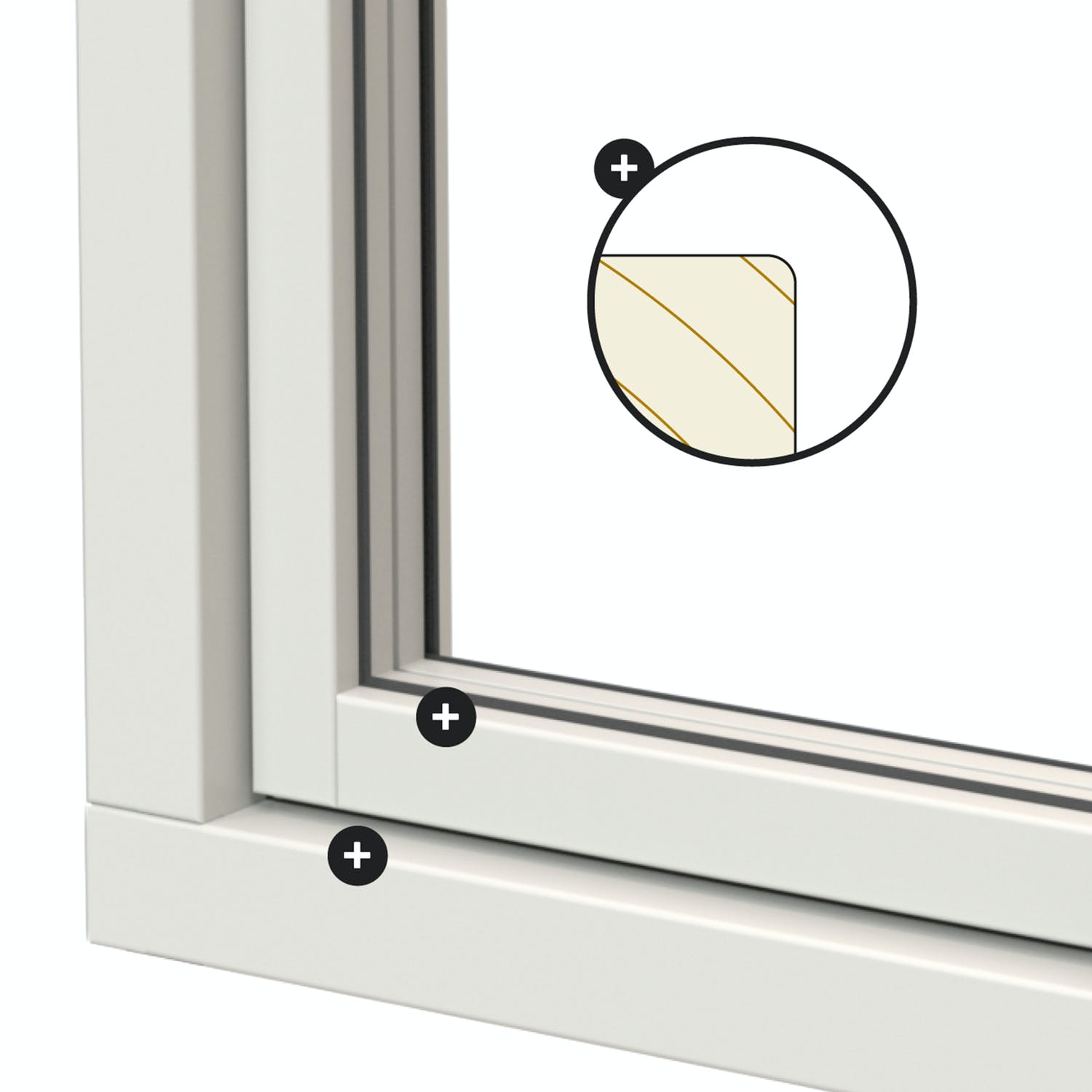 Fast Fönster NorDan NTech Aluminium Lagerfört