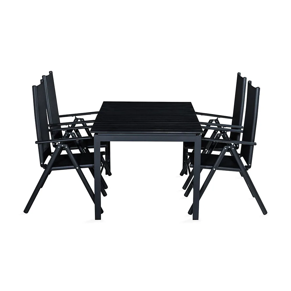 Matgrupp Comfort Garden Tunis 152-210x90 med 4 Positionsstolar Maggie