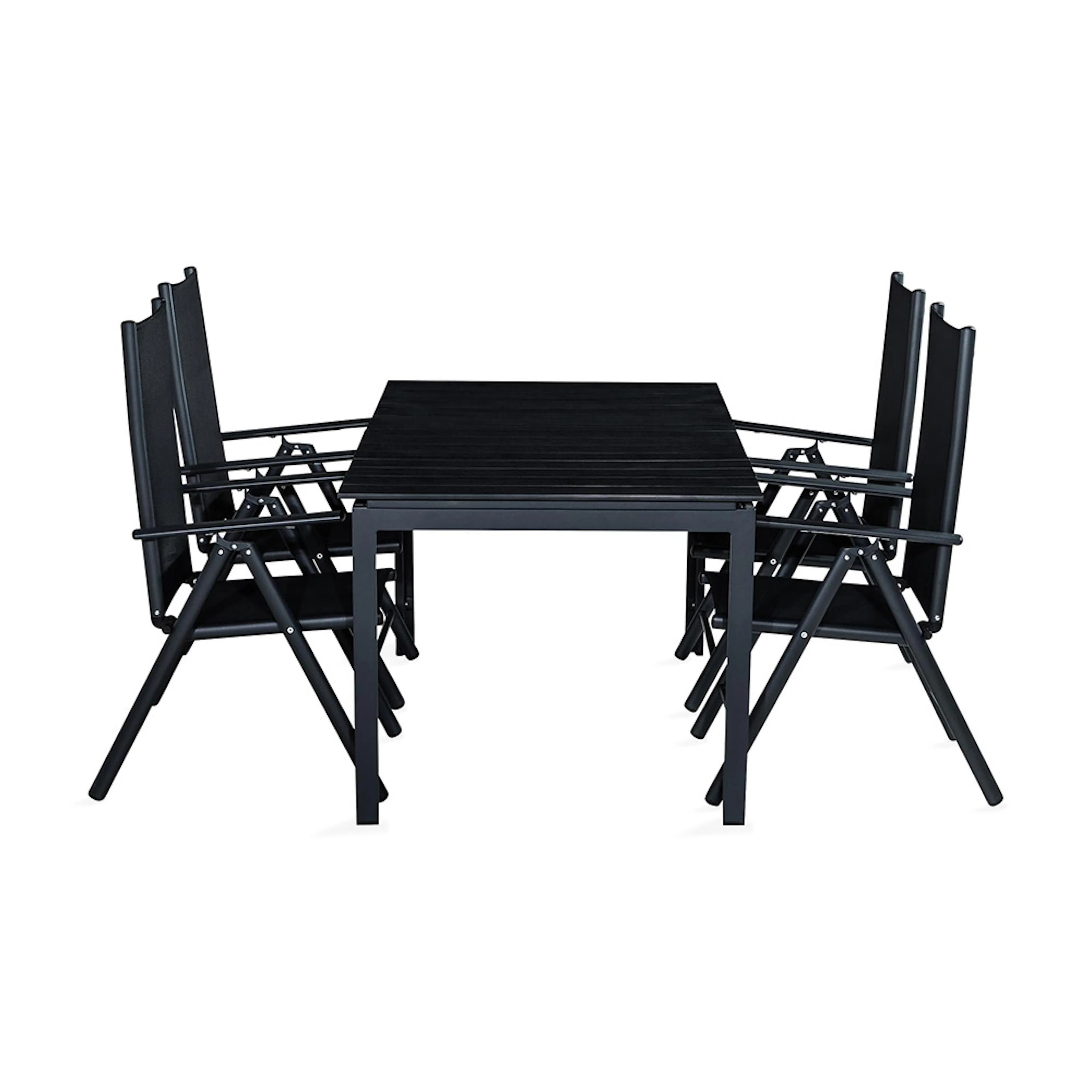 Matgrupp Comfort Garden Tunis 152-210x90 med 4 Positionsstolar Maggie