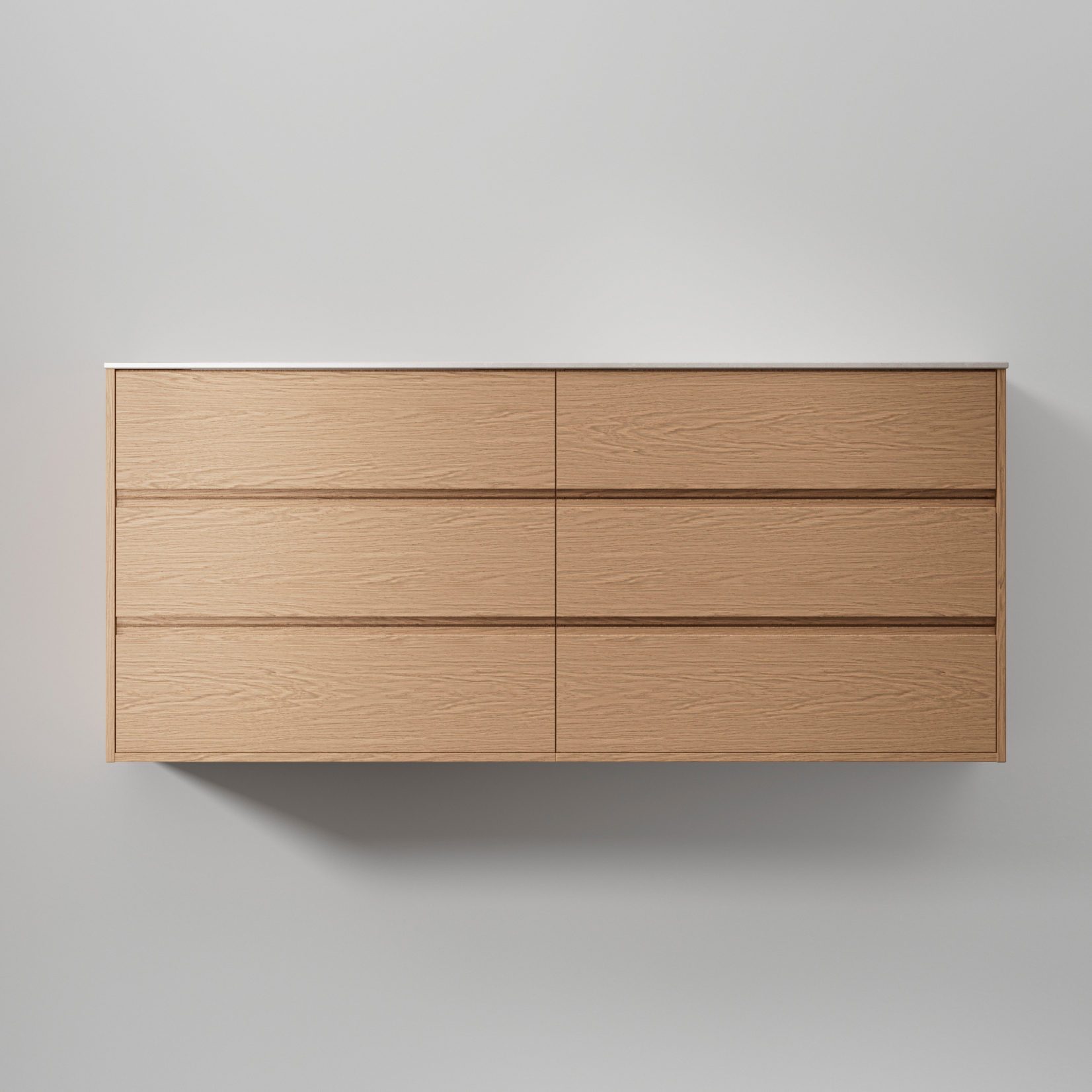 Kommod Terra Grip 160 D, Natural Oak, 6 Lådor Färg: Natural Oak, Bredd: 1600 mm