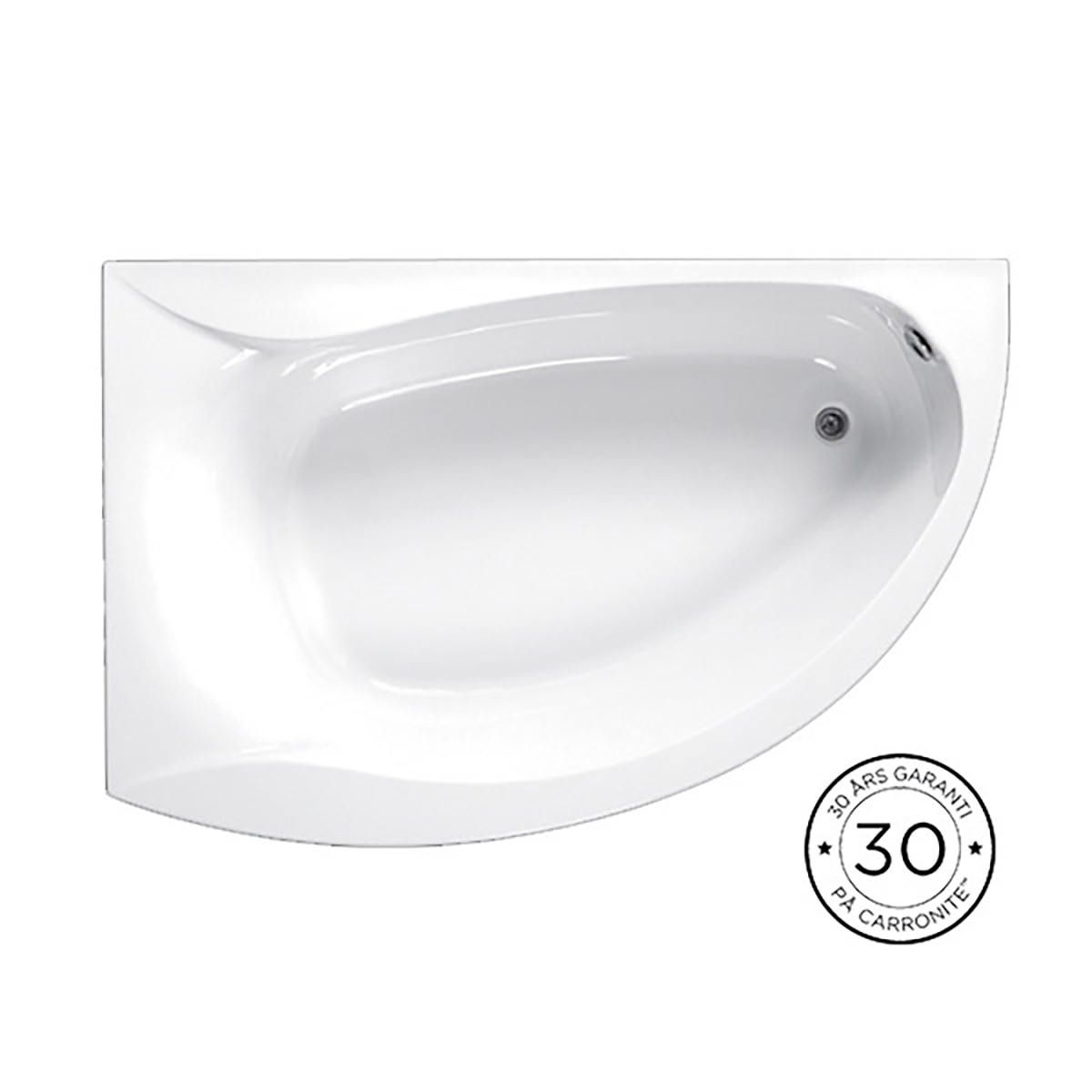 Omega hörnkar 1700x1050mm med Carronite® Vänster, Carronite®