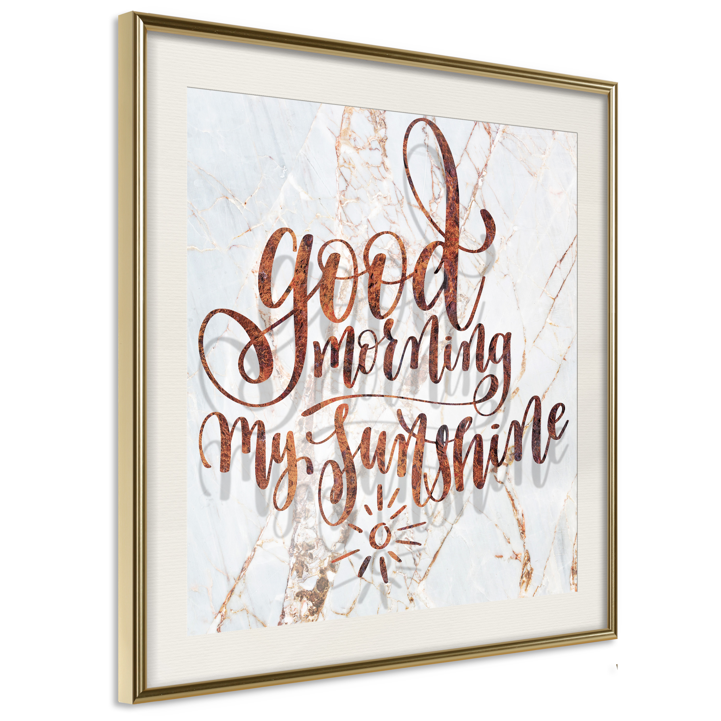 Affisch - Good Morning My Sunshine (Square) [Poster] 20x20 Guld ram med passepartout, 20x20 cm