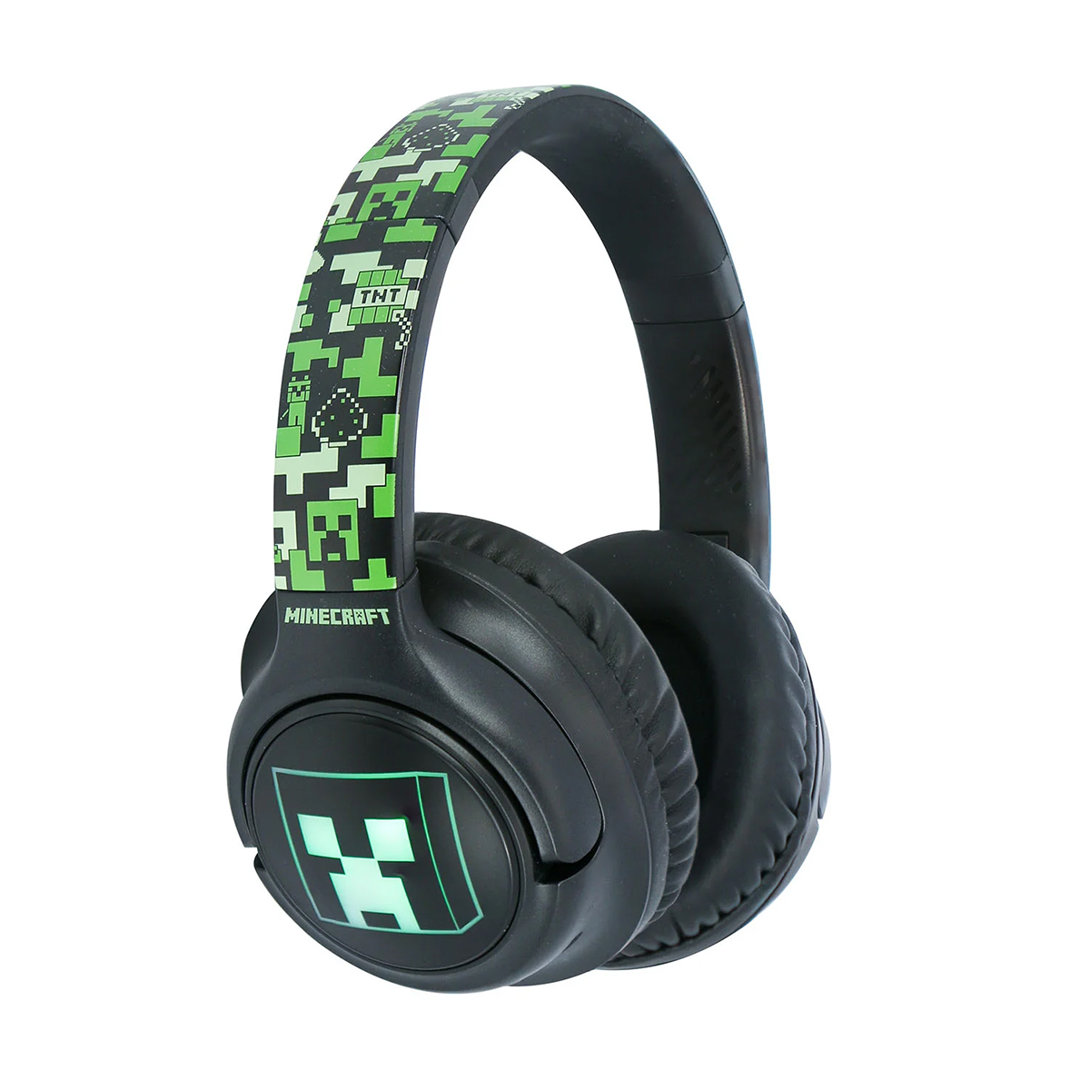 Hörlurar MINECRAFT Wireless Over-Ear LED Ljus Lång Batteritid Bluetooth