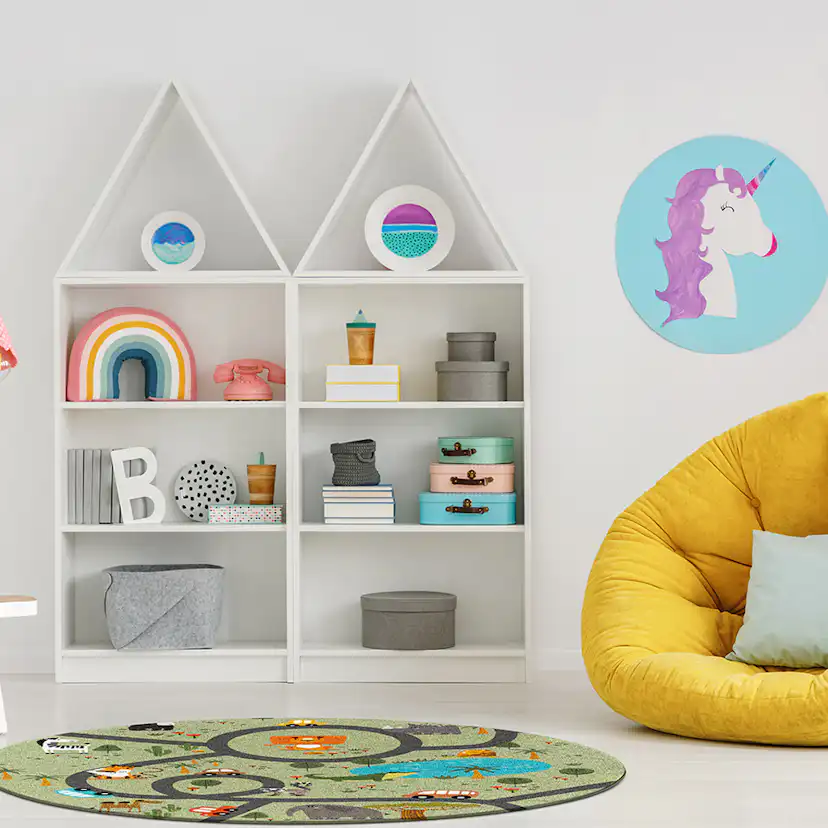 Barnmatta KM Carpets Play Animals Rund